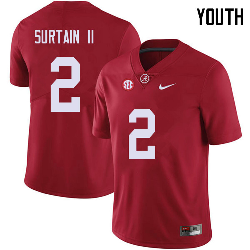 Youth #2 Patrick Surtain II Alabama Crimson Tide College Football Jerseys Sale-Red